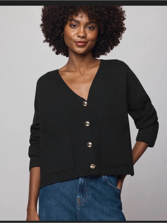 Splendid Sweaters - Splendid Black Off-the-Shoulder Button Cardigan